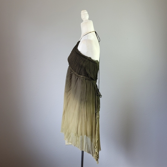 GYPSY 05 // ltd ed flowy viscose olive ombre plunge 2 way peek-a-boo back dress - Picture 5 of 11